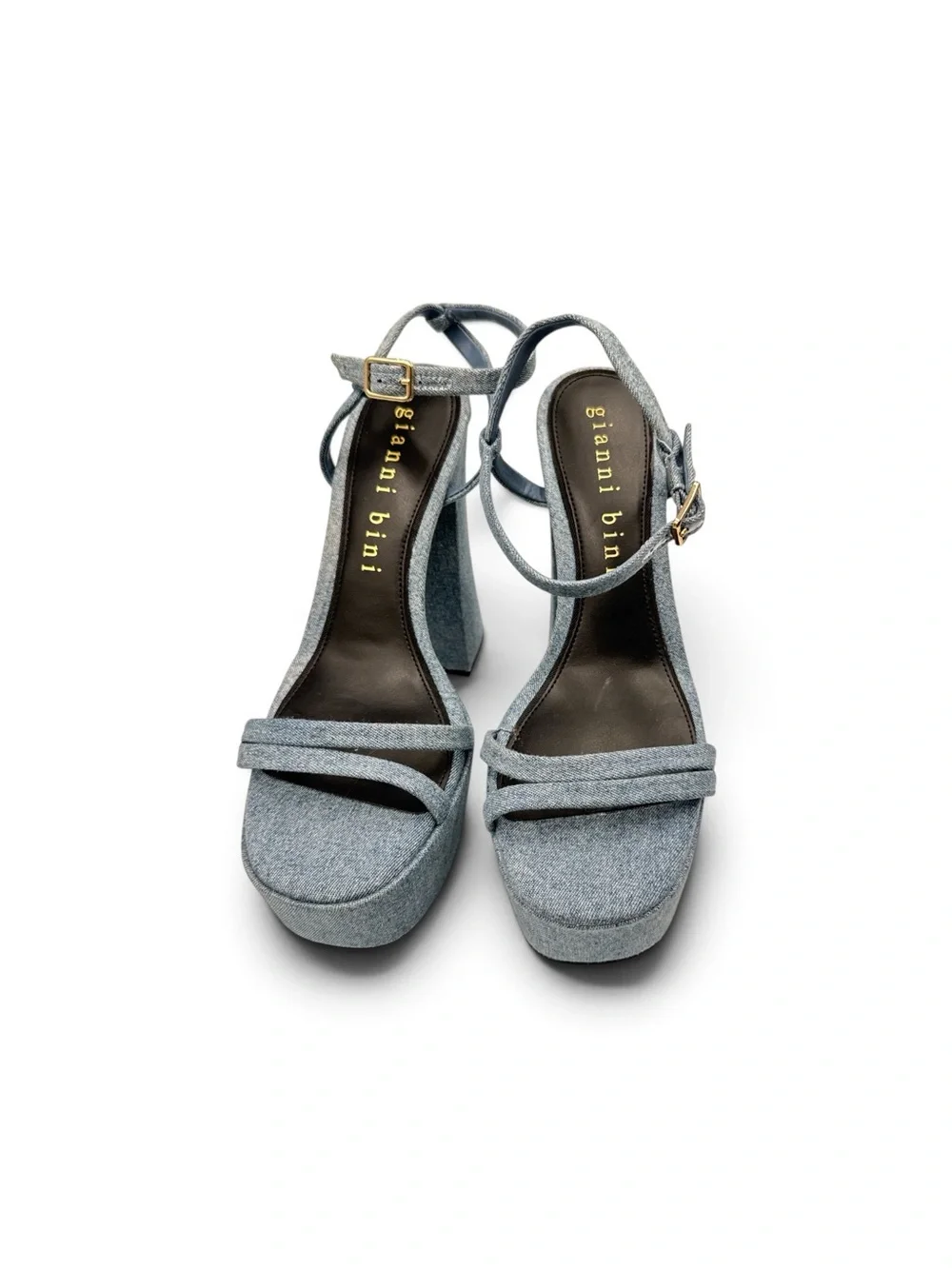 BNWOB Gianni Bini Babels Denim Platform Heels Size 8.5 Y2K Style 6” Block Heel